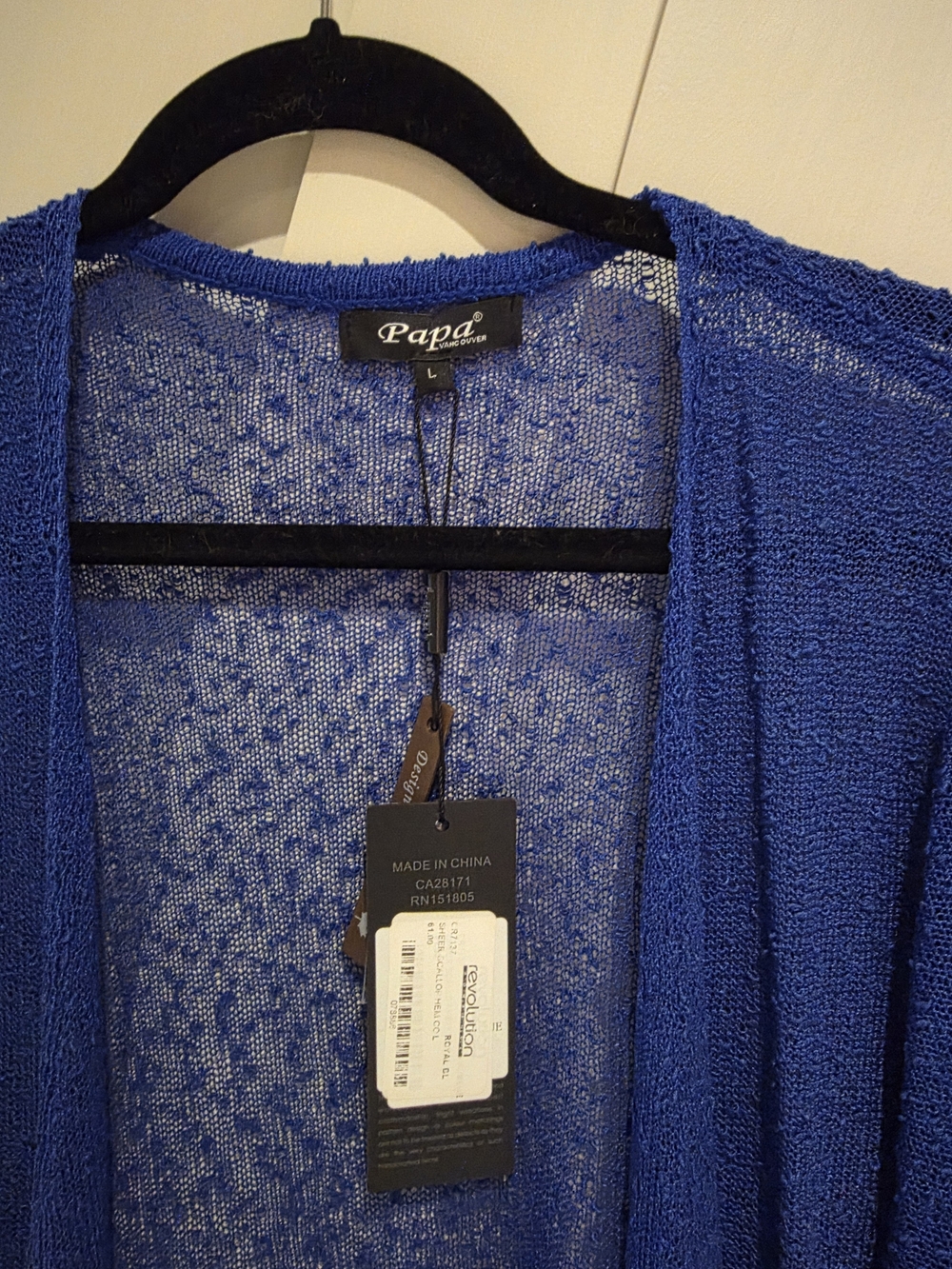Papa Vancouver Open Knit Blue Cardigan